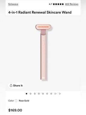 Solawave 4-in-1 Radiant Renewal Skincare Wand - Rose Gold